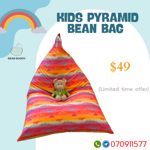 Kids Pyramid Bean Bag សាឡុងអង្គុយគ្រាប់ស្នោ