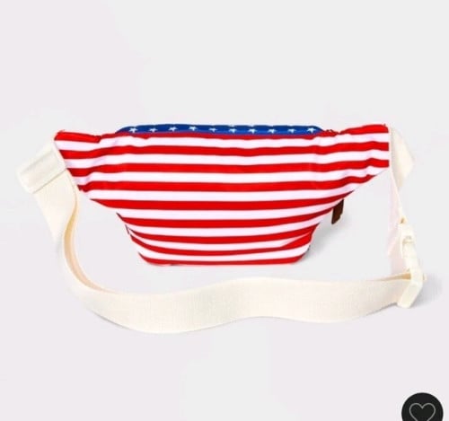 Americana Belt Crossbody Bag- Mad Love Blue/ Red