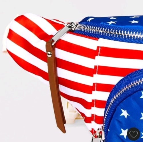 Americana Belt Crossbody Bag- Mad Love Blue/ Red