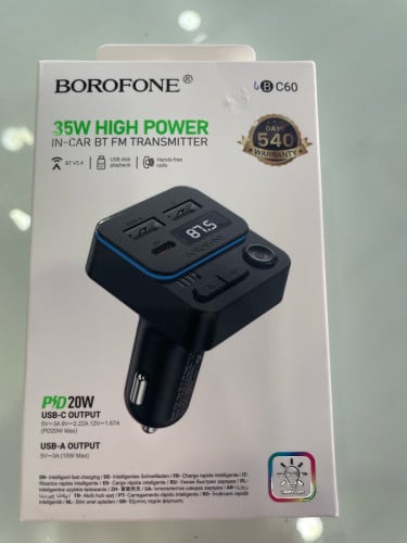 Borofone in car BT  FM transmitter