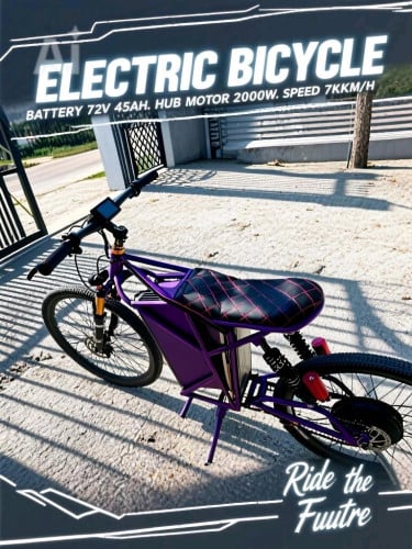 Electric bicycle -Battery 72v 45Ah lifepo4 32140-Hub Motor 2000W-Speed 70Km/h-អាចជិះបានចម្ងាយ 70km