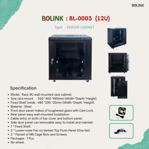 Rack Sever Cabinet 12U- Have 2 Size
