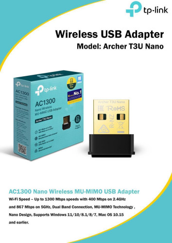 TP-LINK Wi-Fi USB adapter for laptop desktop