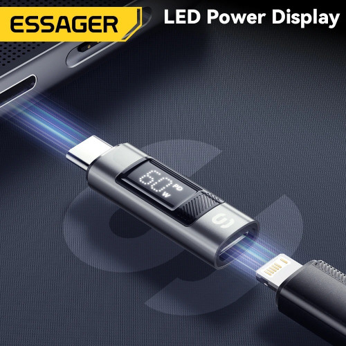 Aluminum Type C to Lighting OTG Adapter Digital Display