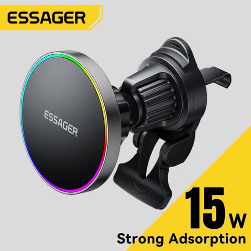 Essager 15W RGB Magnetic Car Phone Holder Wireless Charger