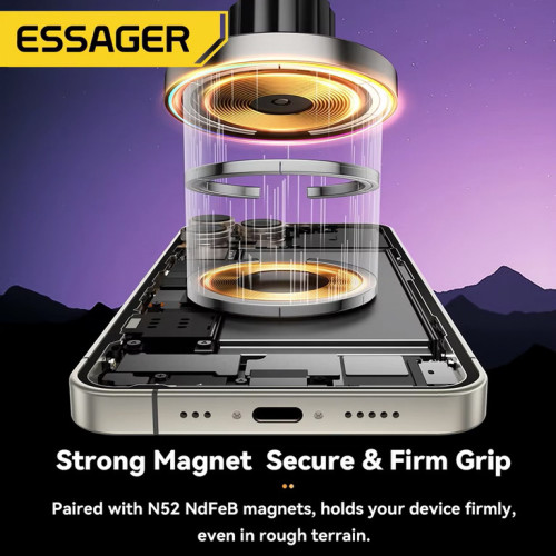Essager 15W RGB Magnetic Car Phone Holder Wireless Charger