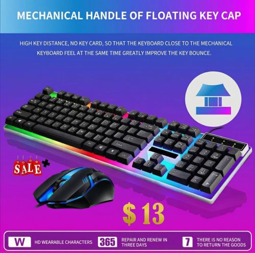 Gaming & Office Keyboard + Mouse Kit for Only $13!