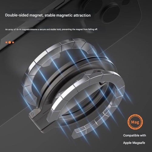 Metal Double Magnetic Cell Phone Ring Holder