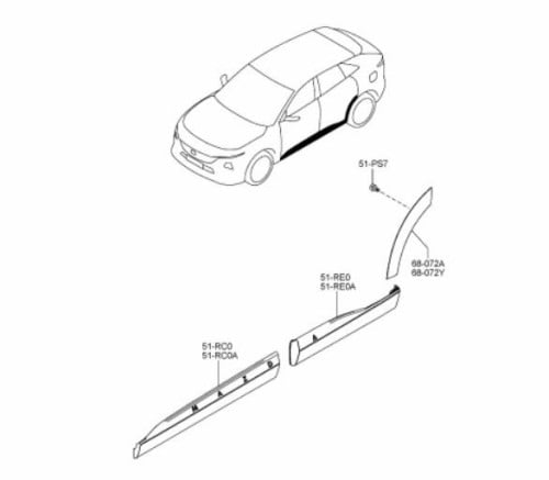 ជ័រក្រោមទ្វារ Mazda Ez60
