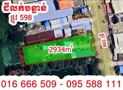 🔊 ដីអាជីវកម្មលក់បន្ទាន់ (ជាប់ផ្លូវ 598)