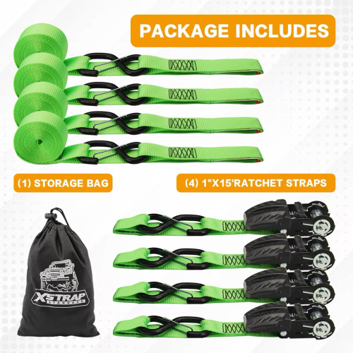 Heavy duty straps ratchet straps x4