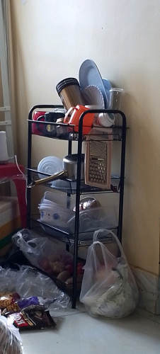 Plastic Almira, Ice Box, Steel Table, Wooden Table, Rack, Rice Cooker