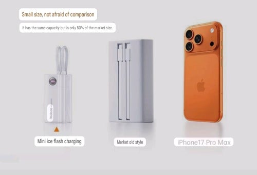 Power bank 20000mAh តូចច្រឡឹងស្រួលដាក់តាមខ្លួន គុណភាពថ្មប្រភេទមិនប៉ោងហើម ប្រើប្រាស់បានយូរ តម្លៃ 22$