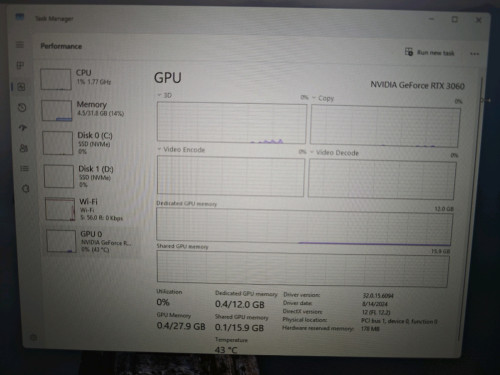 PC i7-13700F/32GB/M.2 256GB+M.2 1TB/RTX 3060-12GB/MB Gigabyte B760