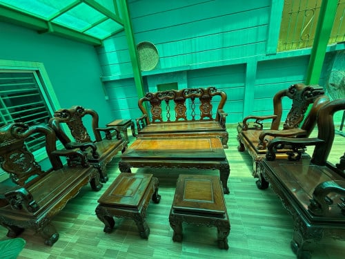 សាឡុងឈើនាងនួនខ្មែរបុរាណ លក្ខណៈប្រណិត សម្រាប់គេហដ្ឋាន