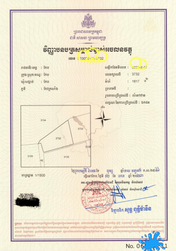 ដីកែប ប្លង់រឹង ជាប់ បុរីអភិជន ផាកវីយូកែប