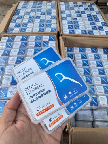 ខ្សែអំបោះទាក់ធ្មេញ Dental Flosser (6 Boxes)