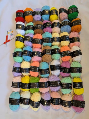 អំបោះ Milk Cotton ចំនួន 50 ដុំ ពណ៌ស្អាតៗ សំរាប់លក់ 🧶