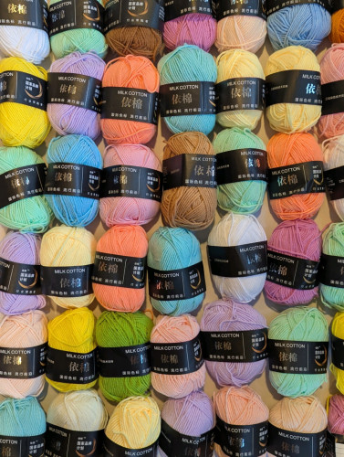 អំបោះ Milk Cotton ចំនួន 50 ដុំ ពណ៌ស្អាតៗ សំរាប់លក់ 🧶