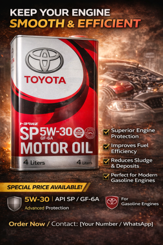 ប្រេងម៉ាស៊ីន TOYOTA MOTOR OIL 5W30 (Fully Synthetic)