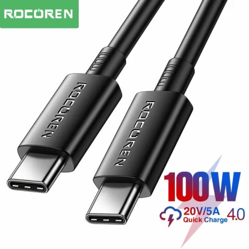 Rocoren 100W USB C To USB Type C Cable 3 meters ខែ្សសាក Type C ប្រវែង ៣ ម៉ែត្រ