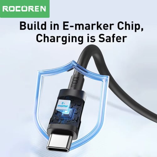 Rocoren 100W USB C To USB Type C Cable 3 meters ខែ្សសាក Type C ប្រវែង ៣ ម៉ែត្រ