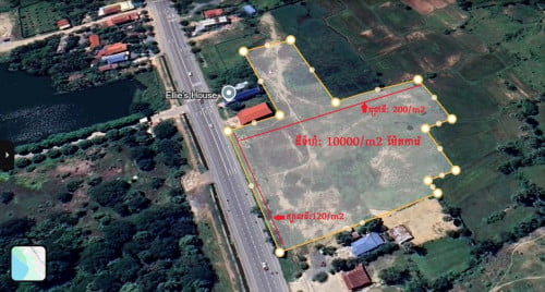 国道4号沿线土地出租，位于贡不至金边高速公路旁。ដីផ្លូវជាតិលេខ4 ក្បែរផ្លូវល្បឿនលឿន កំពុងស្ពឺ-ភ្នំពេញ សម្រាប់ជួល