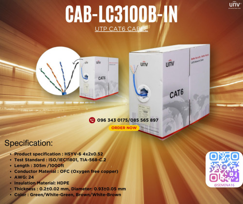 UNV UTP CAT6 CAT5e Network Cable ប្រវែង305m