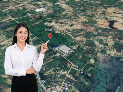 📢ដី14.8 ហិចតាលក់ លើផ្លូវជាតិ44 ក្រុងច្បារមន ខេត្តកំពុងស្ពឺ