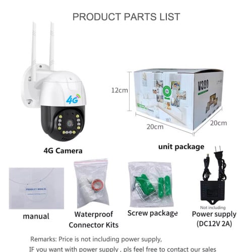 4G Camera 1 len PTZ 360 (sim card)