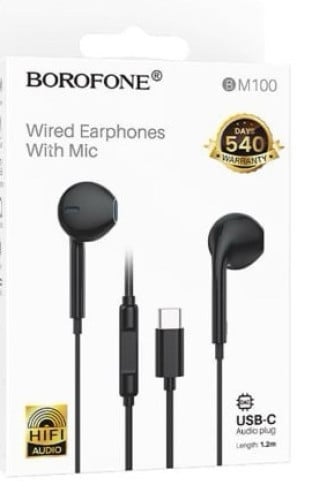 Borofone wired earphones with mic m100
