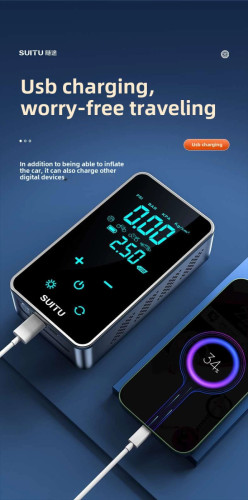 Car Air Pump Emergency Starter Power Supply Multi-function 12V