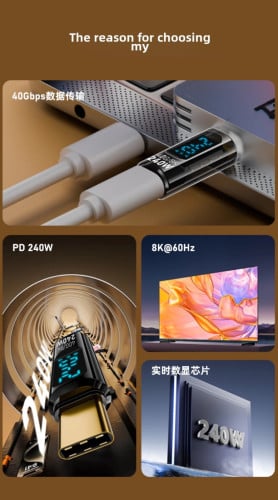 Digital display adapter Type C male to female