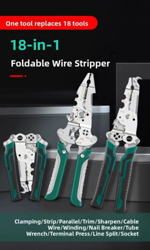 Foldable Wire Stripper Multi-Function Utility Tool Stripper Crimping Pliers Wire Splitter cutter