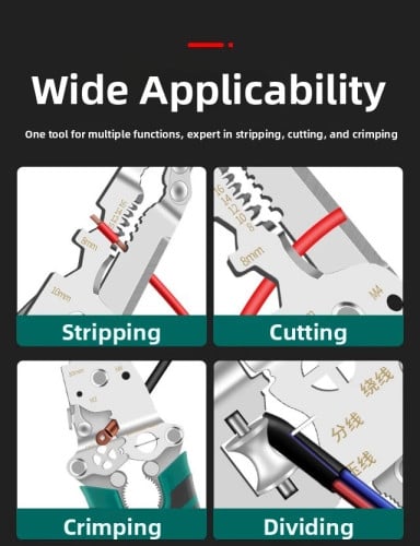 Foldable Wire Stripper Multi-Function Utility Tool Stripper Crimping Pliers Wire Splitter cutter