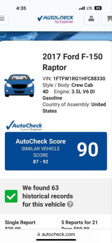 Ford F150 Raptor 2017 USA full option