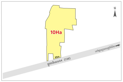 Land for Sale along 30m wide road Kampong Speu Province