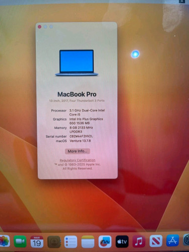 Macbook Pro year2017 Touch Bar