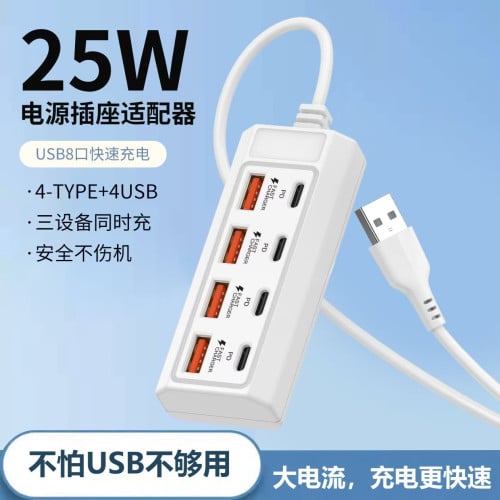 Multi-Port USB x4 Type C x4 Charger