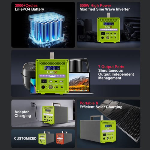 Output Power AC 220v 600W + AC Charger + Solar Panel, Capacity: 384WH