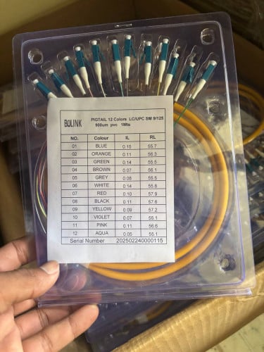 Pigtail 12 Pack Of Colorful LC UPC pigtail 0.9mm  length 1.0m SM