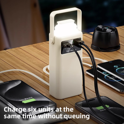 Power Bank 50000mah 4 Cable PD 22.5w Fast Charging Flashlight Handle Outdoor