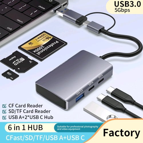 Card Reader ក្បាល២ USB+Type C