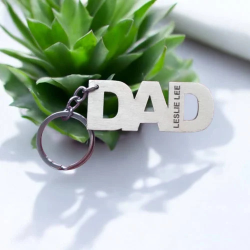 Custom Cut Keychain with Engrave Name