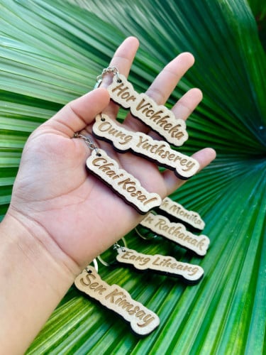 Custom Cut Keychain with Engrave Name