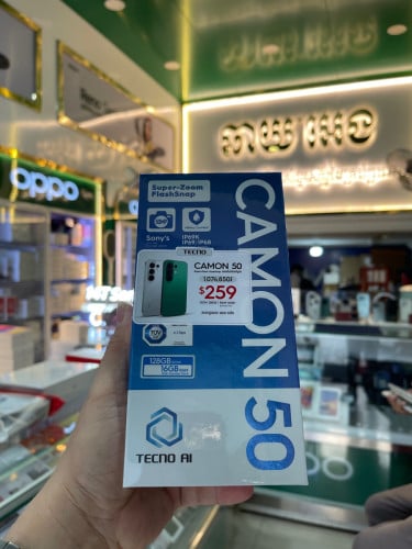 Tecno Camon50 Ram8G+8G/128GB ថ្មីប្រអប់ធានា13ខែក្រុមហ៊ុនតម្លៃពិសេស