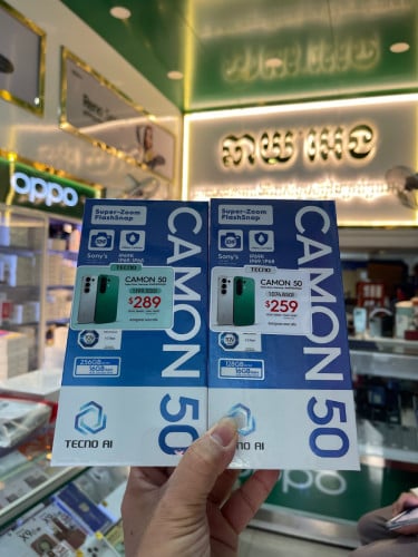 Tecno Camon50 Ram8G+8G/128GB ថ្មីប្រអប់ធានា13ខែក្រុមហ៊ុនតម្លៃពិសេស