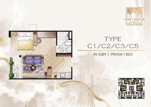 គម្រោងខុនដូ​Time ​Square11 /Unit 1bedroom