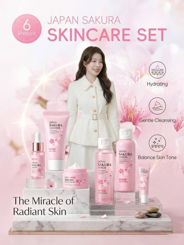 Japan Sakura Skin Care Product Set 6pcs