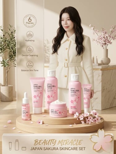 Japan Sakura Skin Care Product Set 6pcs